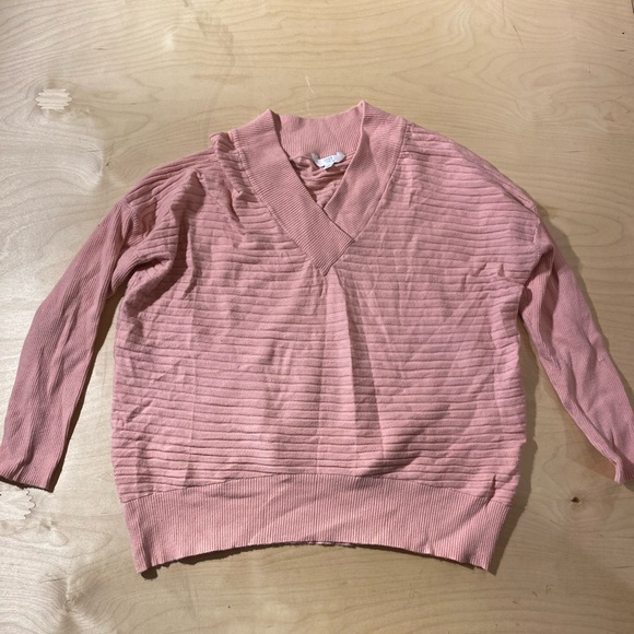 Time and Tru Pink V-Neck Women's Sweater Large (12-14) (MO) - Picture 4 of 15